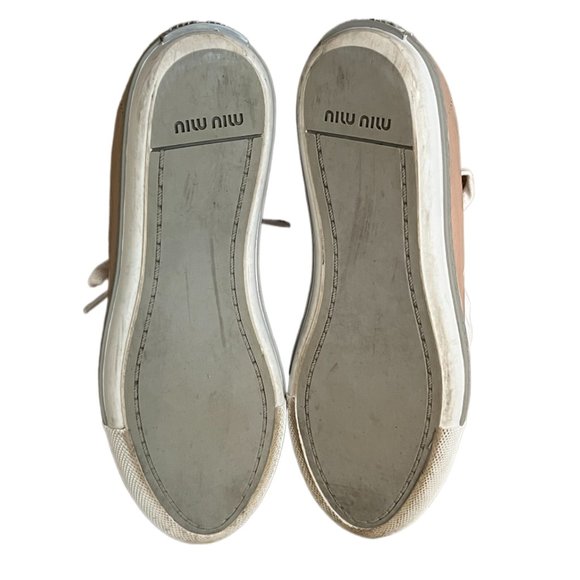 Miu Miu Tan Patent Leather Metal Cap Toe Sneakers Size 36 (US Size 6) - Picture 15 of 15